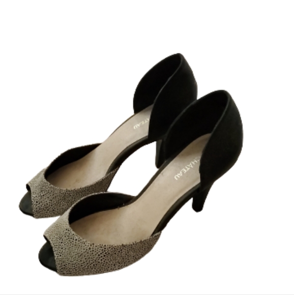 LE CHATEAU D'ORSAY LEATHER PEEP TOE PUMPS - SIZE 39 - Picture 2 of 8